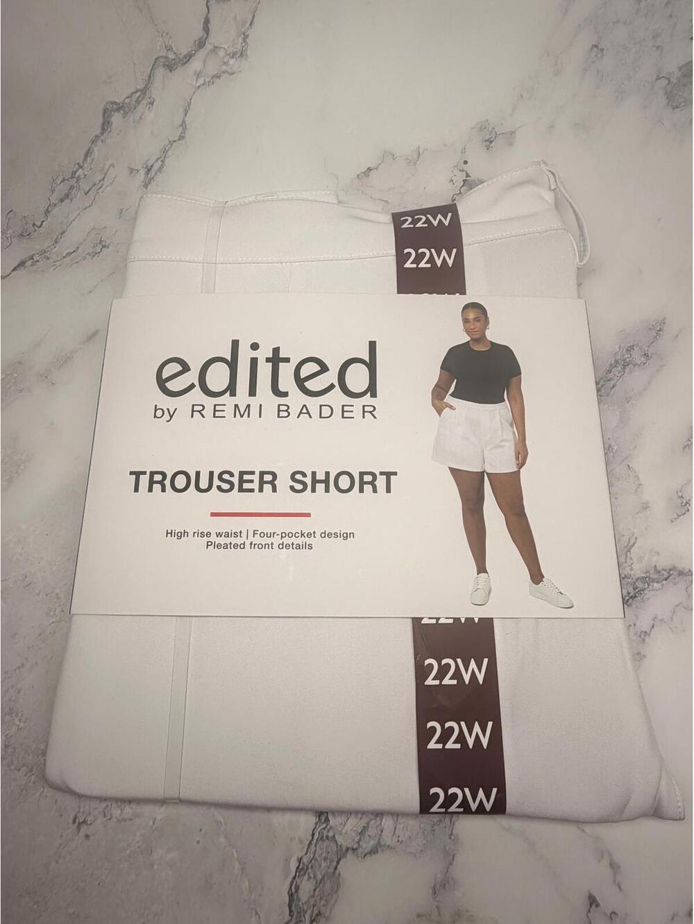Edited by Remi Bader Trouser Shorts 22W White High Rise Pleated NWT Plus‎ Size